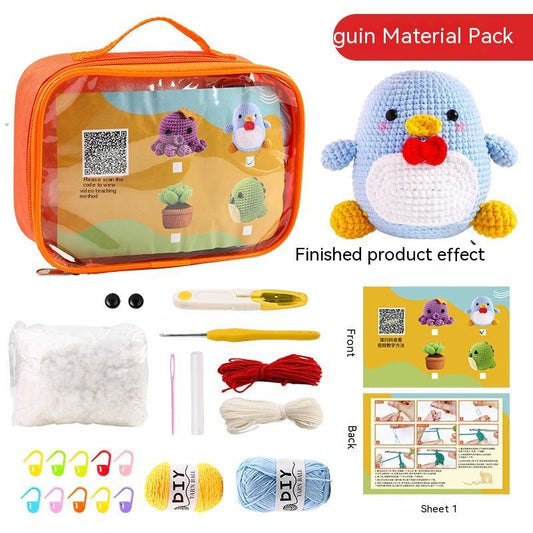 ๐งถ Cute Cartoon Crochet Kit โ Complete Starter Set