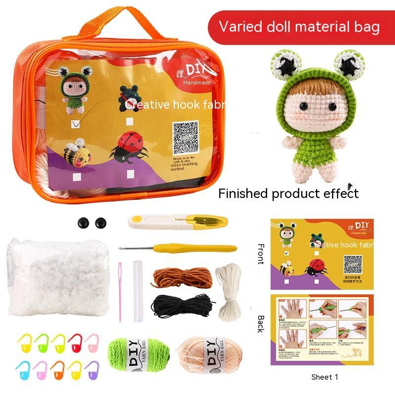 🧶 Cute Cartoon Crochet Kit – Complete Starter Set