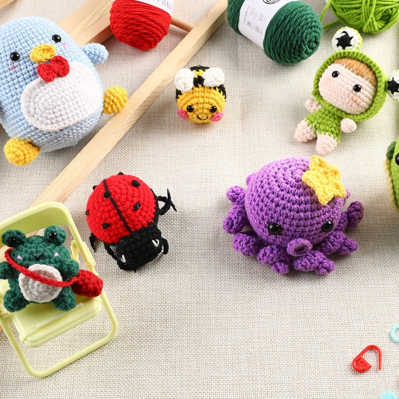 🧶 Cute Cartoon Crochet Kit – Complete Starter Set